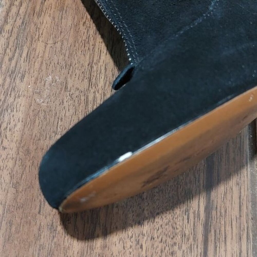 Coach Hayley 8 black suede leather logo bootie fold over heels - Picture 13 of 13